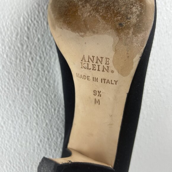 Anne Klein New York Preppy Sexy Professional Women 9.5M Black Pointed Toe Heels - Picture 10 of 16